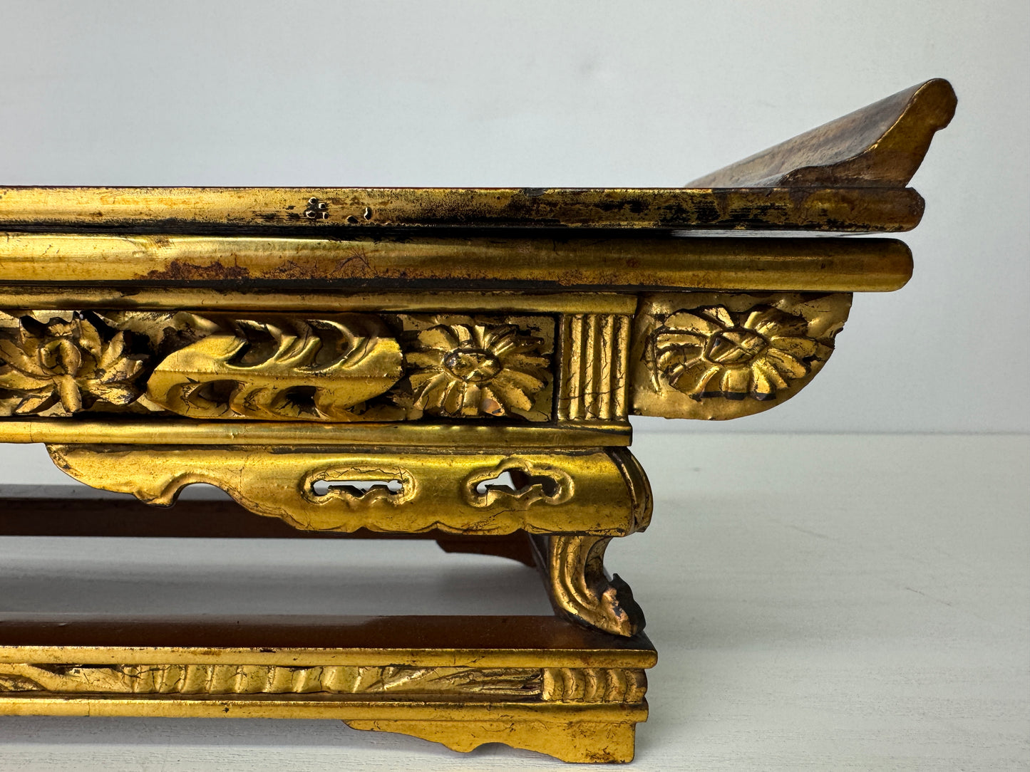 Y9376 Buddhist Altar Equipment Lacquered Sutra reading desk  Japan antique