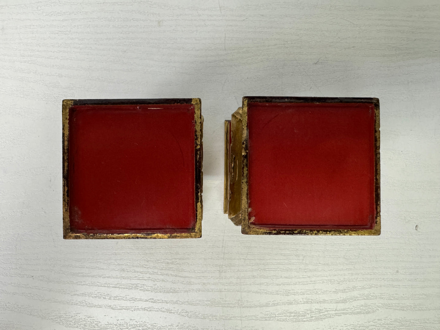 Y9377 Buddhist Altar Equipment 2 small offering table gold-painted Japan antique