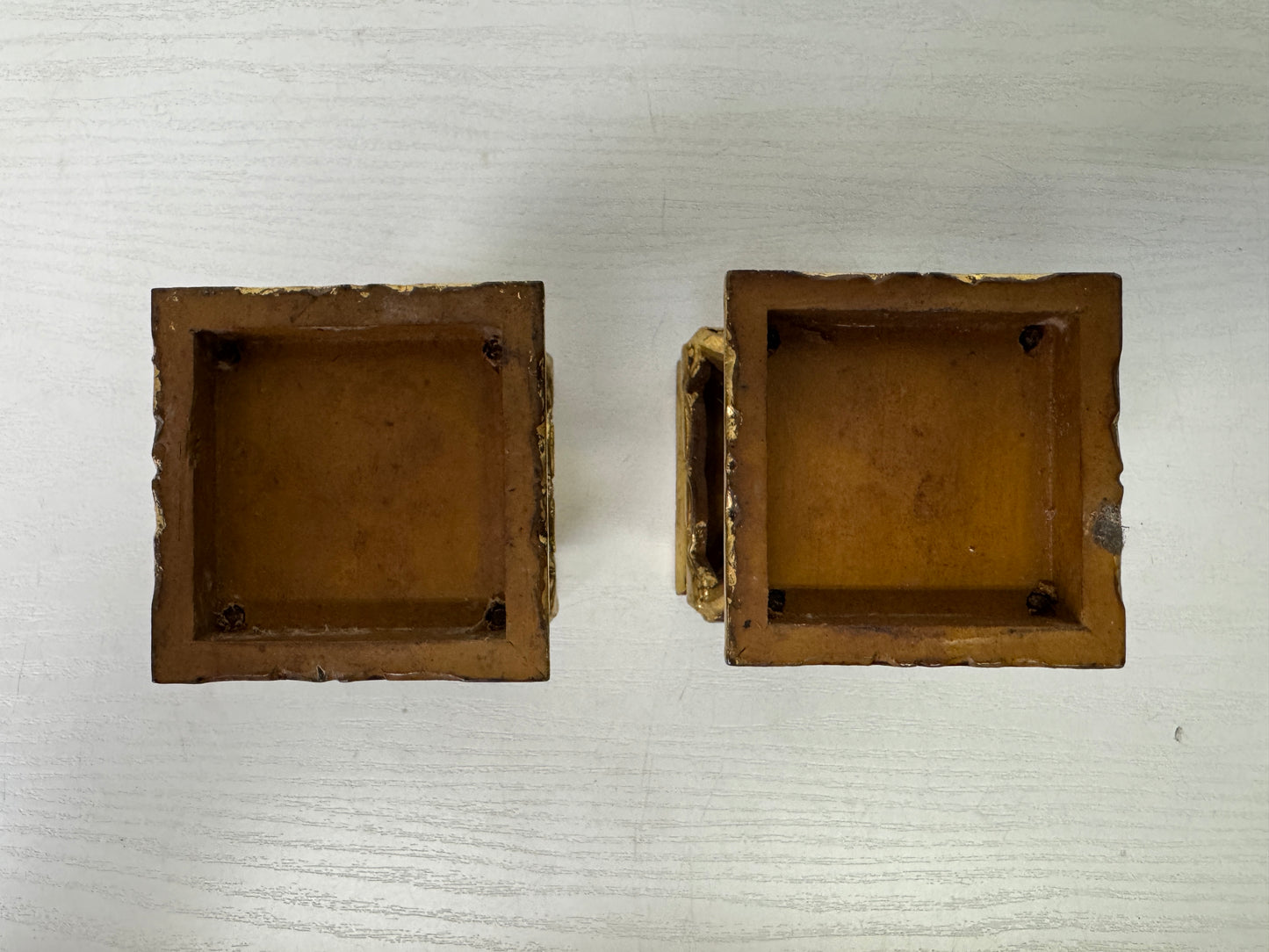 Y9377 Buddhist Altar Equipment 2 small offering table gold-painted Japan antique