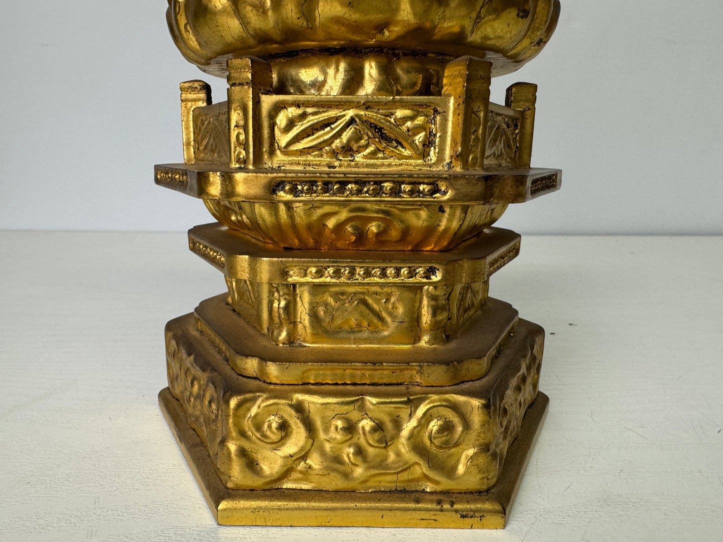 Y9379 STATUE wooden seated Buddha figurine Japan antique figure interior decor