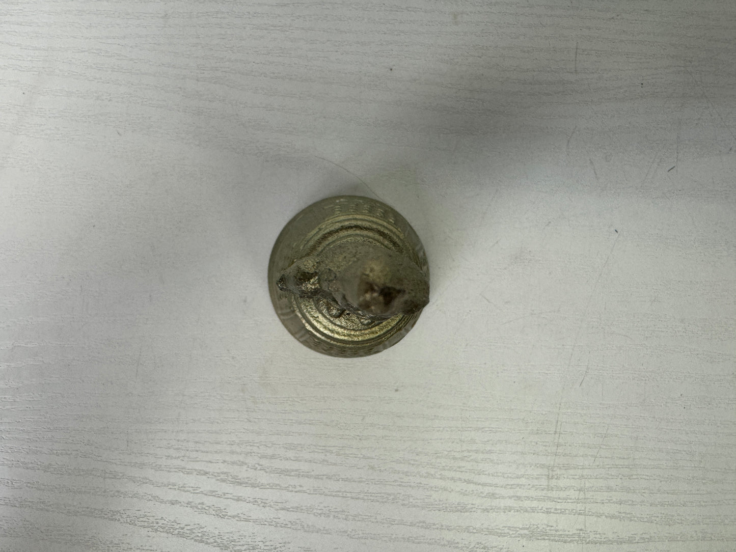 Y9384 Buddhist Altar metal Hand bell Buddha statue handle Japan antique Buddhism