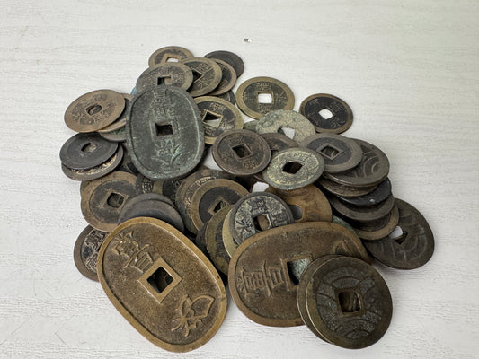 Y9387 CURRENCY Edo period old Japanese coins set Japan antique vintage money