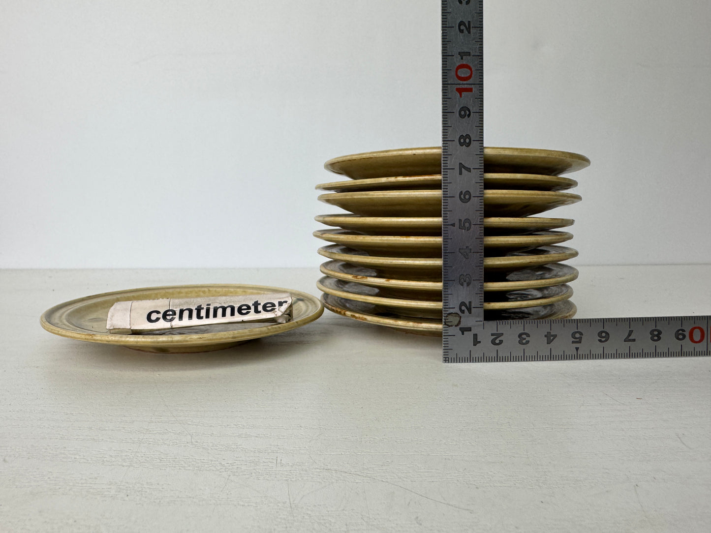 Y9398 DISH Kiseto-ware 10 Serving plates signed box Japan antique tableware