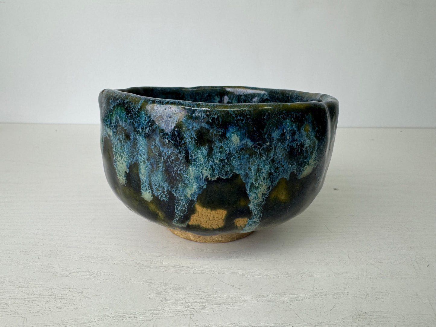 Y9405 CHAWAN Seto-ware bowl signed Japan antique tea ceremony pottery cup teacup