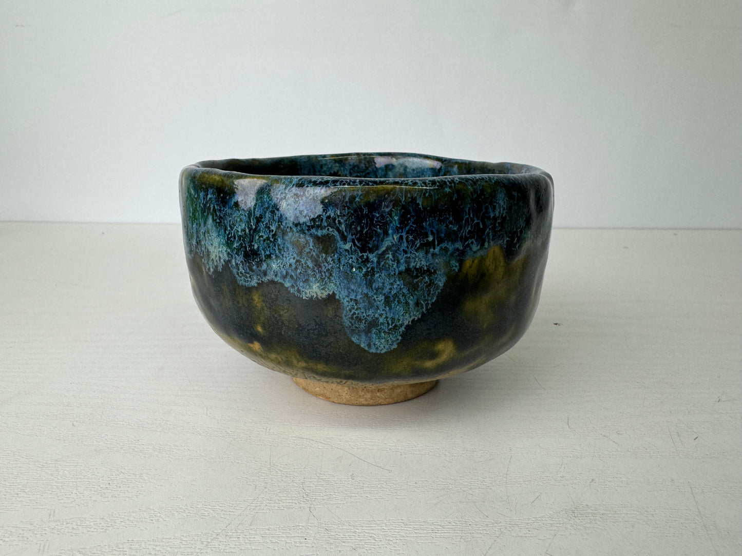 Y9405 CHAWAN Seto-ware bowl signed Japan antique tea ceremony pottery cup teacup