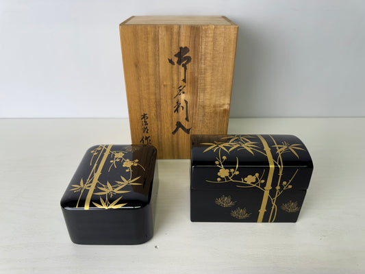 Y9410 CASE Makie business ID credit name card holder signed box Japan antique