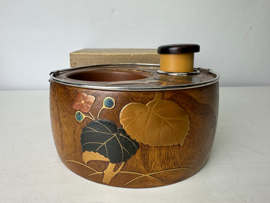 Y9413 TRAY Makie tobacco cigarette obon ozen paulownia wood Japan antique