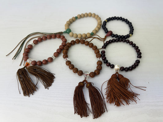 Y9421 JUZU Buddhism Rosary set of 5 Japan antique Buddhist Prayer Beads religion