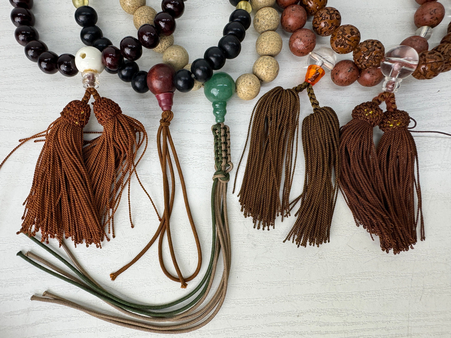 Y9421 JUZU Buddhism Rosary set of 5 Japan antique Buddhist Prayer Beads religion