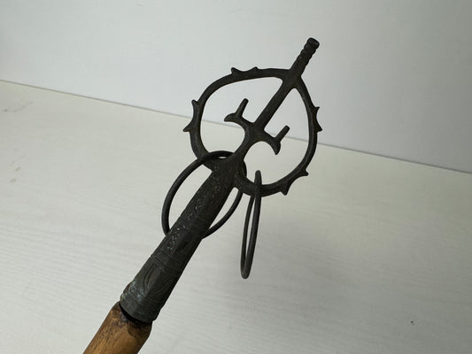 Y9422 Buddhist Altar Shakujo staff esoteric Buddhism Japan antique religion