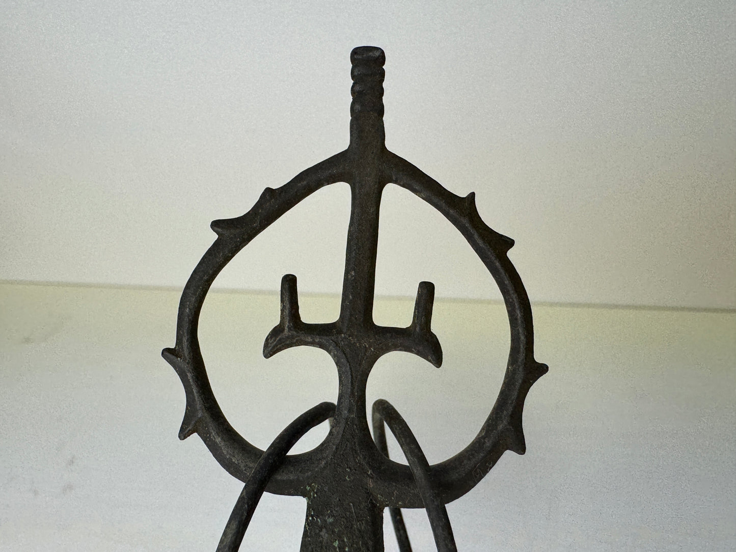 Y9422 Buddhist Altar Shakujo staff esoteric Buddhism Japan antique religion