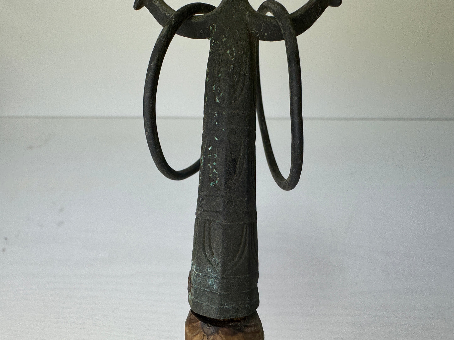 Y9422 Buddhist Altar Shakujo staff esoteric Buddhism Japan antique religion