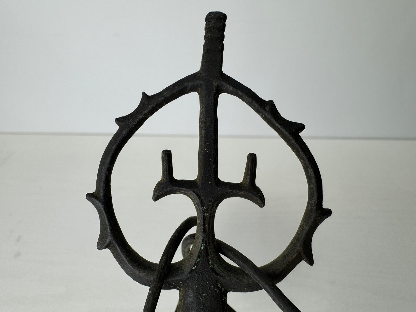 Y9422 Buddhist Altar Shakujo staff esoteric Buddhism Japan antique religion