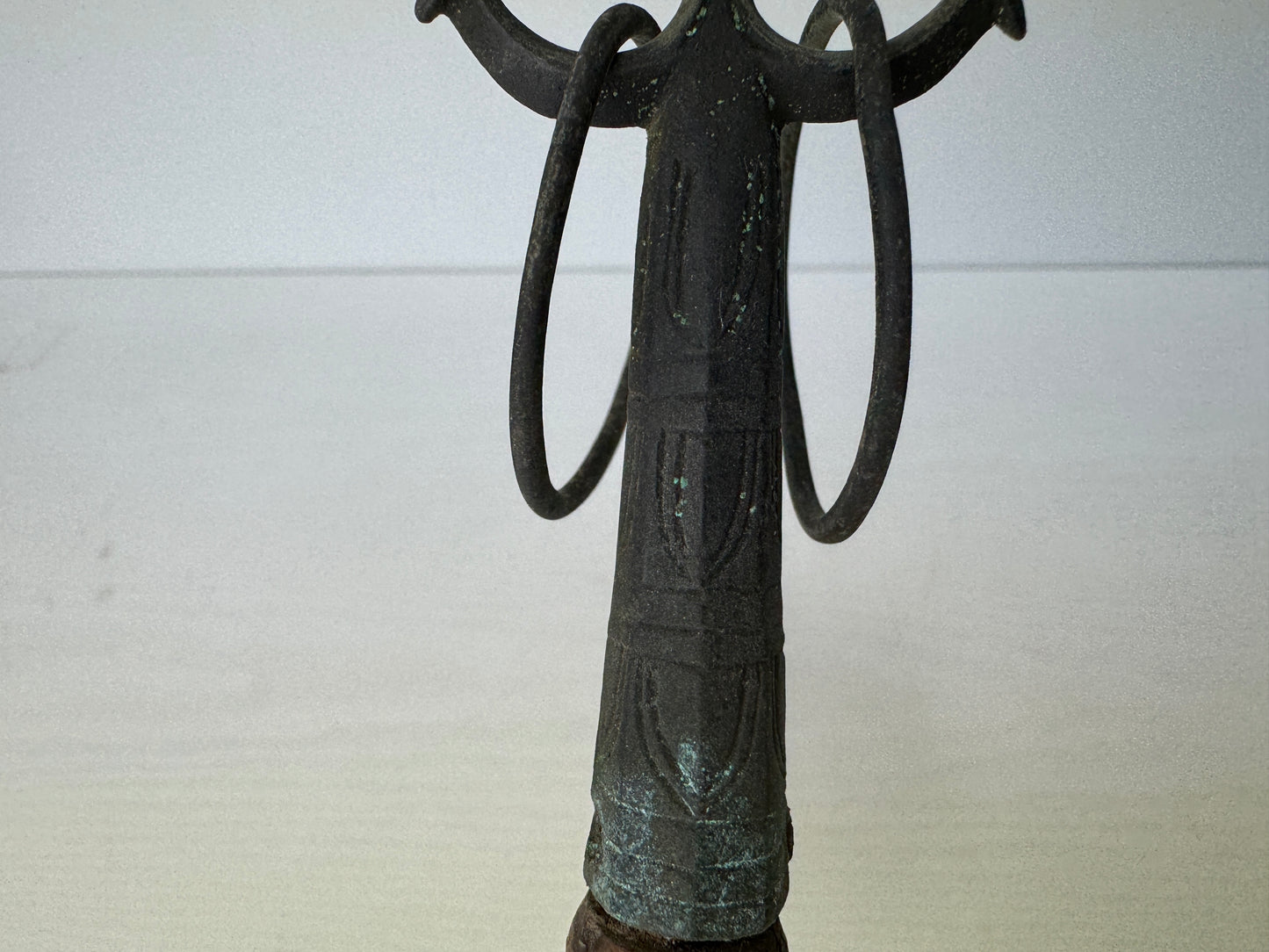 Y9422 Buddhist Altar Shakujo staff esoteric Buddhism Japan antique religion