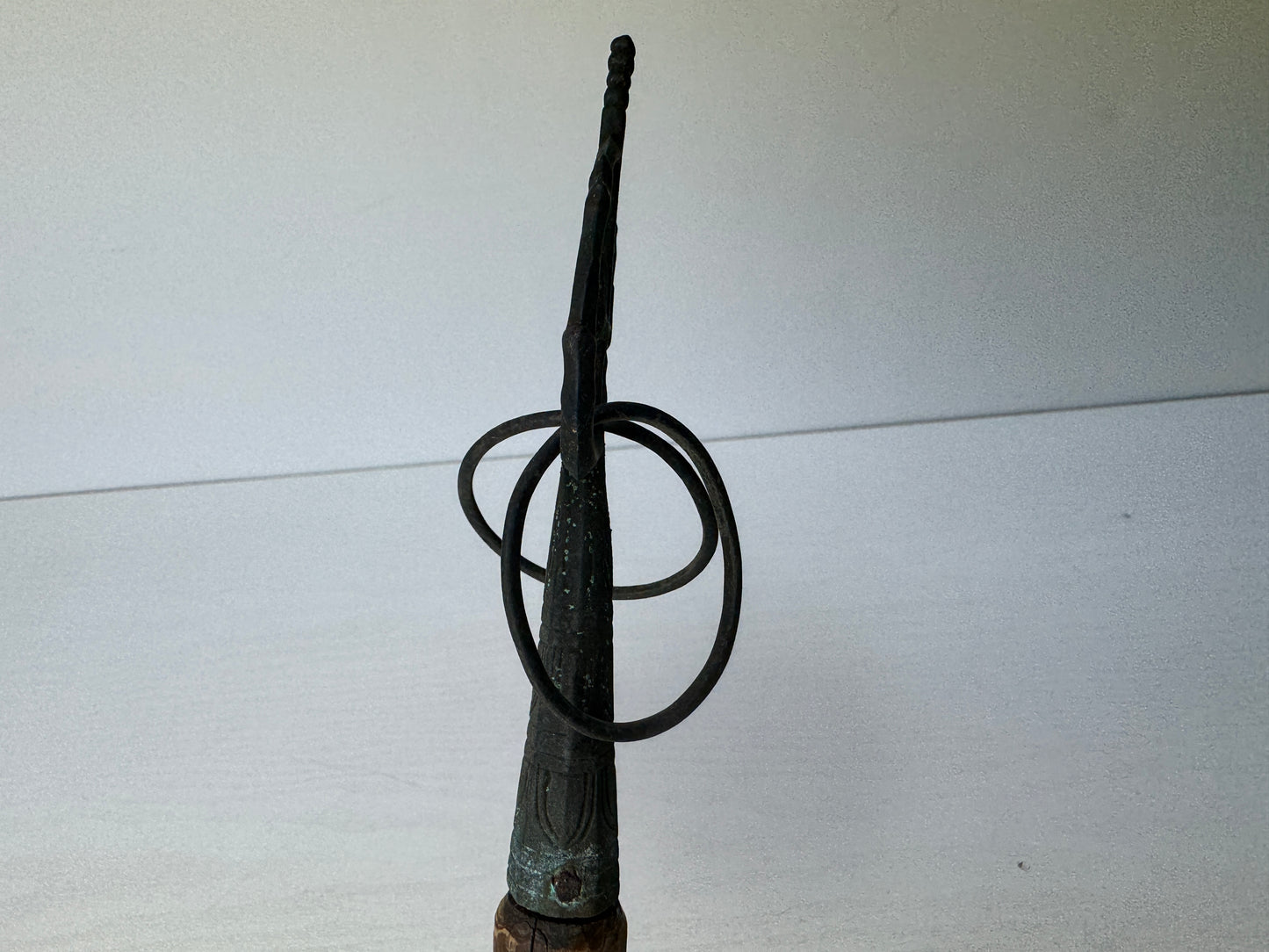 Y9422 Buddhist Altar Shakujo staff esoteric Buddhism Japan antique religion