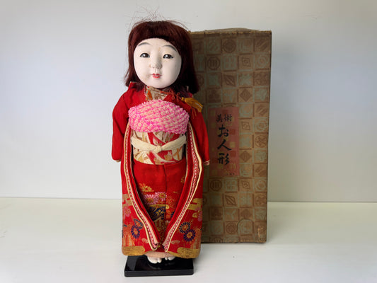 Y9424 NINGYO Japanese Ichimatsu doll kimono girl  Japan antique figure figurine