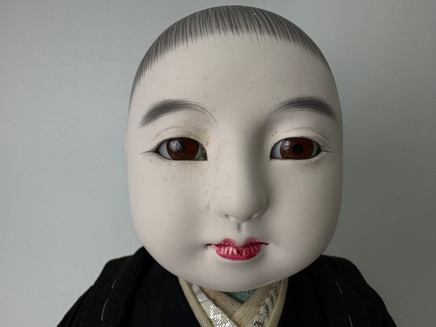 Y9425 NINGYO Japanese Ichimatsu doll boy haori hakama Japan antique figurine