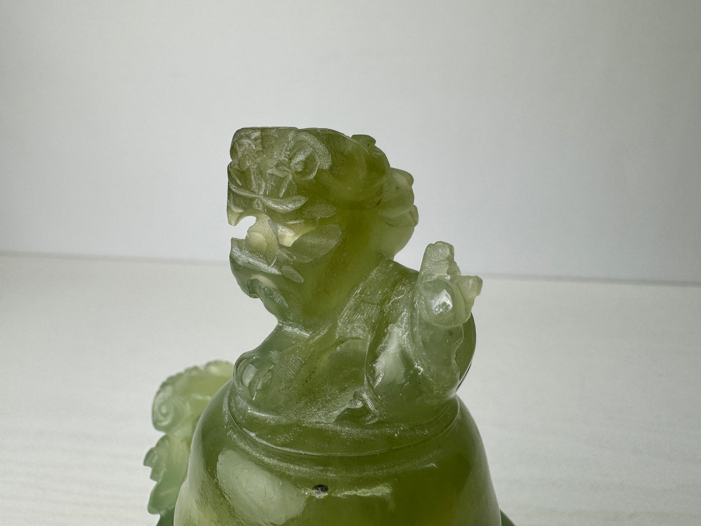 Y9426 KOURO green Jade box China antique Incense Burner aromatherapy fragrance