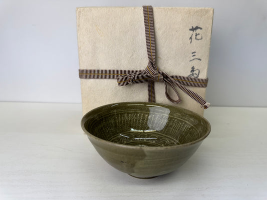 Y9430 CHAWAN Goryeo celadon bowl signed box Yu Hegan Korea antique tea cereony