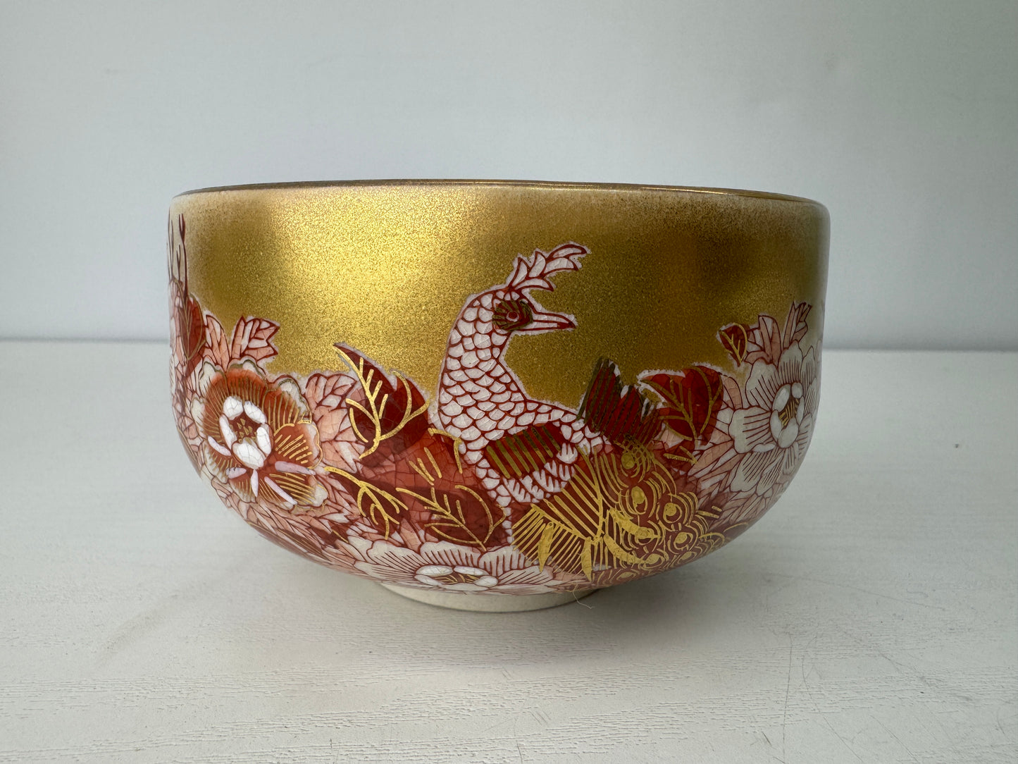 Y9431 CHAWAN Kutani-ware bowl signed box Japan antique tea ceremony teacup cup