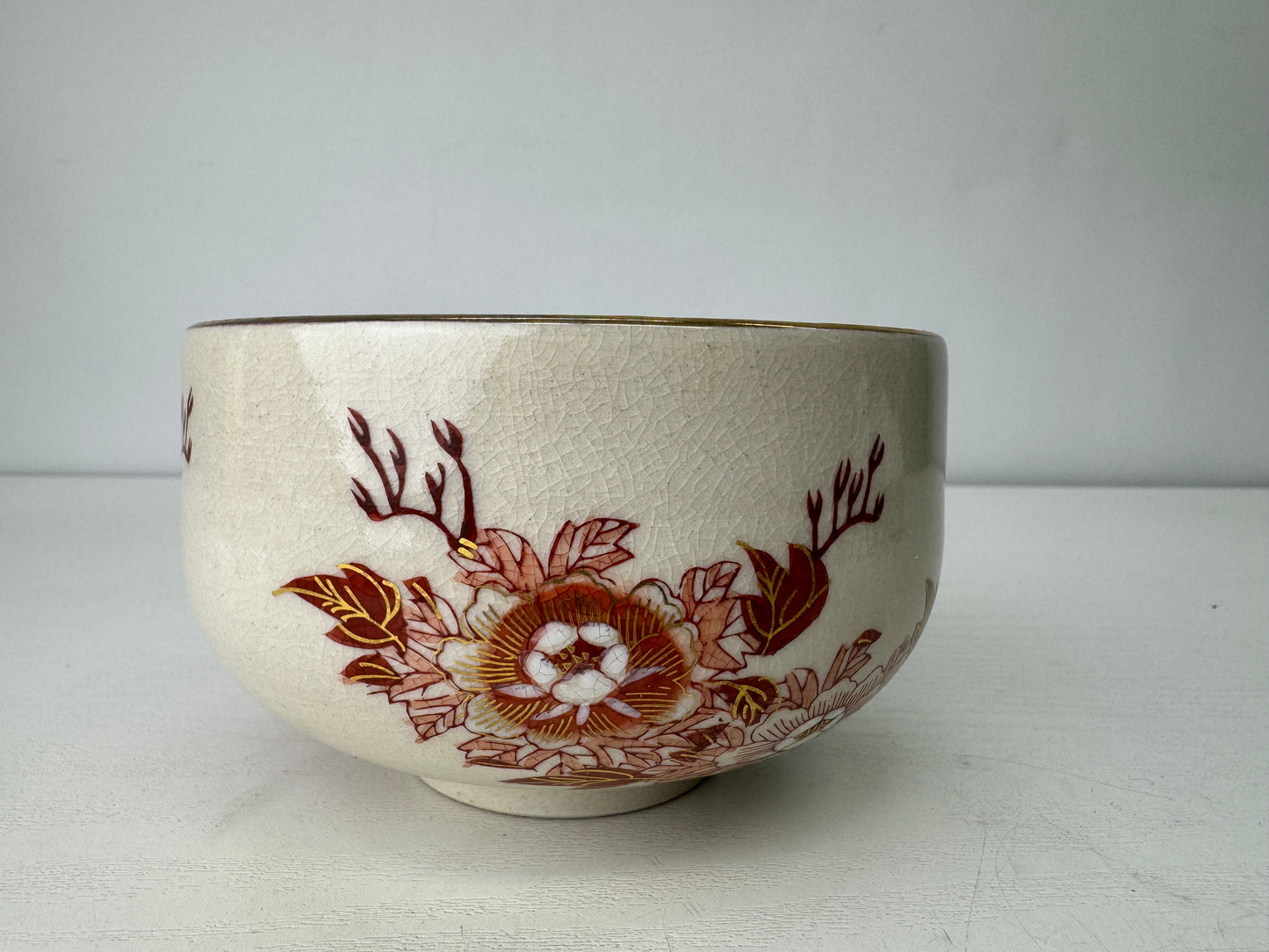 Y9431 CHAWAN Kutani-ware bowl signed box Japan antique tea ceremony teacup cup