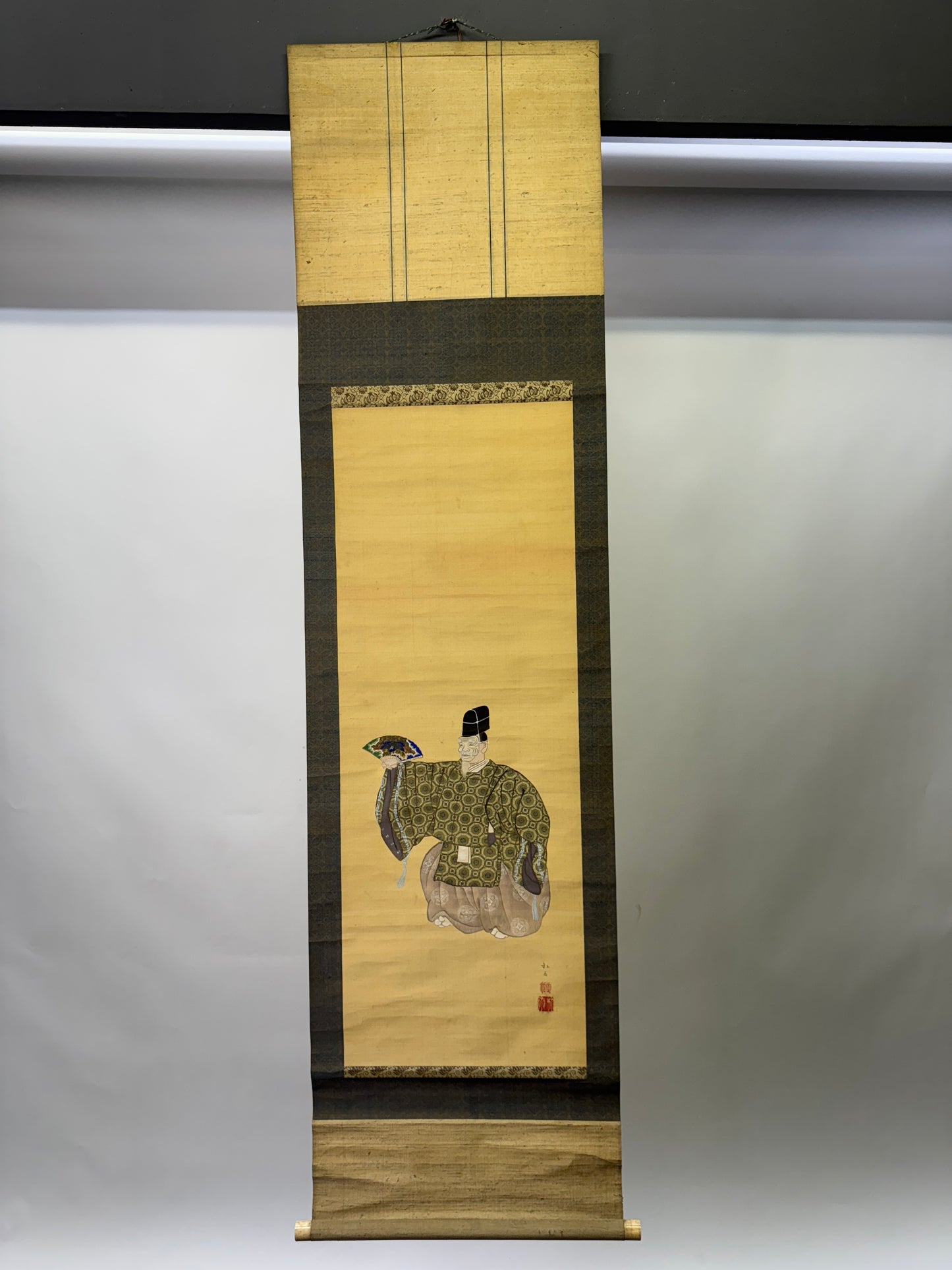 Y9439 KAKEJIKU Old man colored signed Japan antique hanging scroll art interior