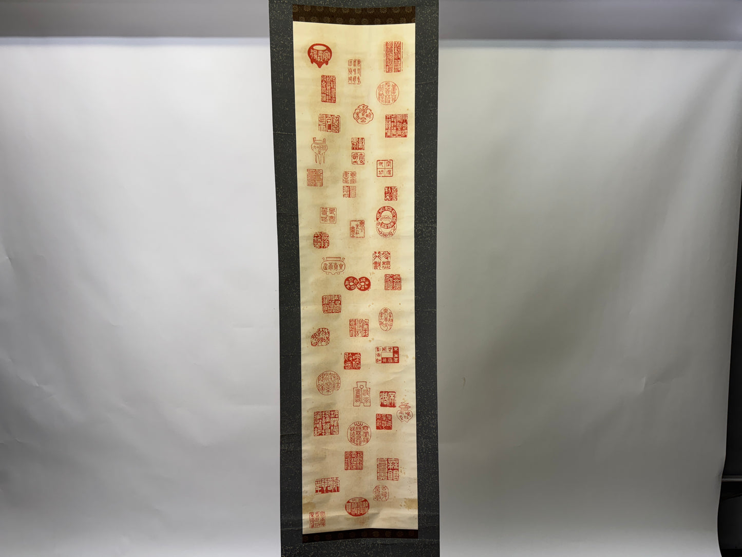 Y9440 KAKEJIKU lots of Red seals signed Japan antique hanging scroll art decor