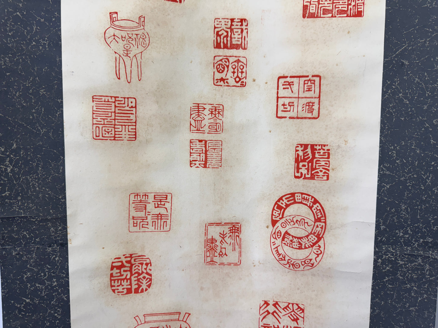 Y9440 KAKEJIKU lots of Red seals signed Japan antique hanging scroll art decor