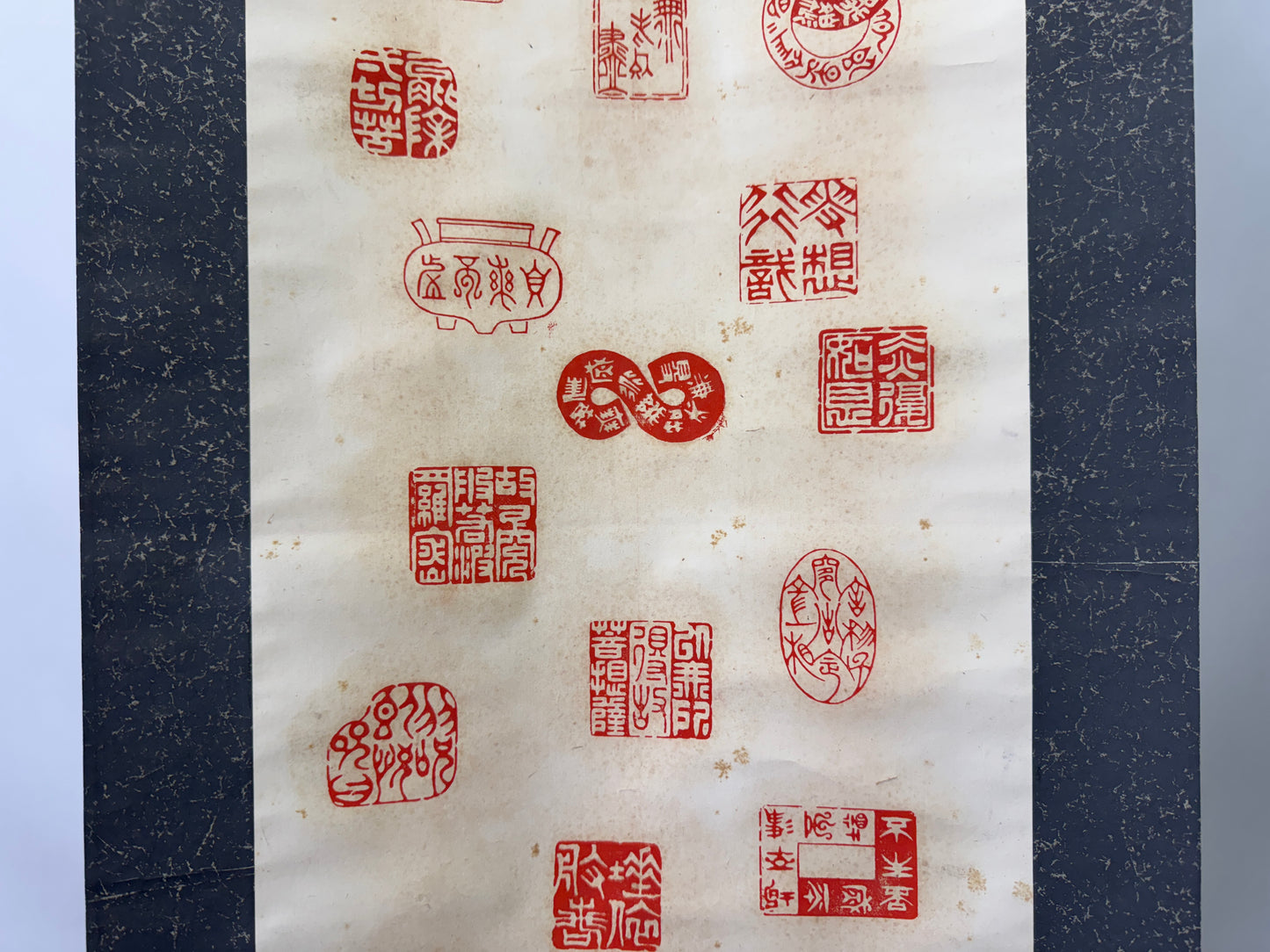 Y9440 KAKEJIKU lots of Red seals signed Japan antique hanging scroll art decor