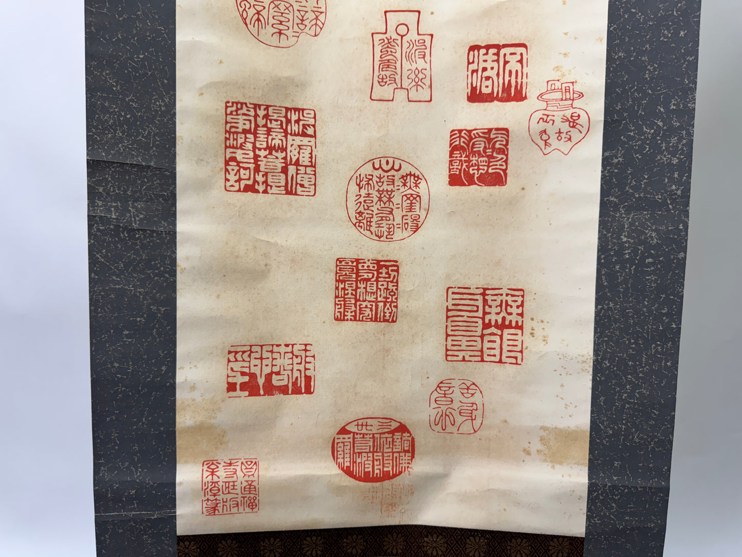 Y9440 KAKEJIKU lots of Red seals signed Japan antique hanging scroll art decor