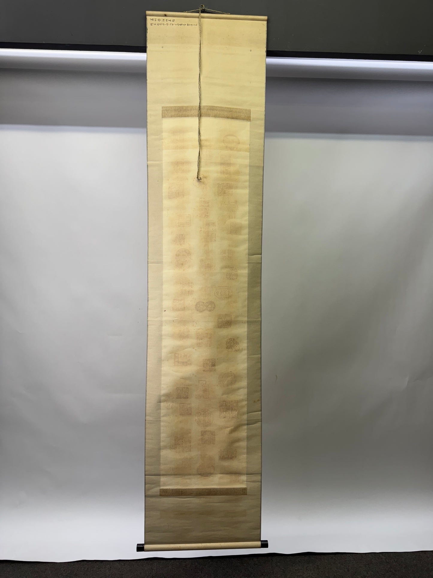 Y9440 KAKEJIKU lots of Red seals signed Japan antique hanging scroll art decor