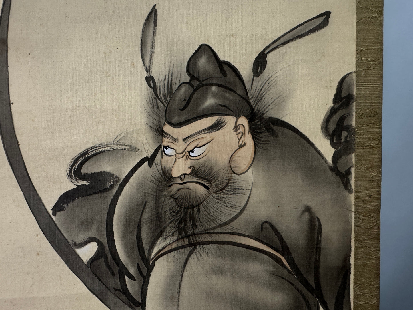Y9442 KAKEJIKU Oni demon Shoki signed Japan antique hanging scroll art interior