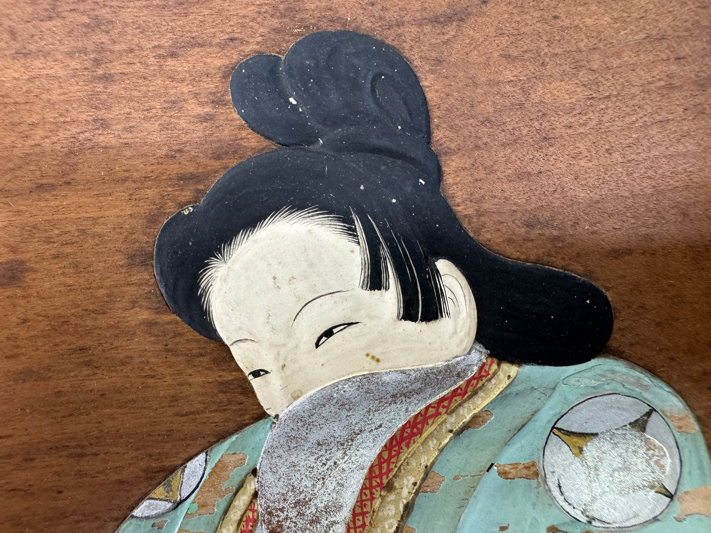 Y9443 SIGNBOARD wooden sign Beautiful woman Tosa-e Japan antique advertising art