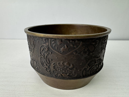 Y9444 KENSUI Copper water pot jar  Japan antique tea ceremony utensils container