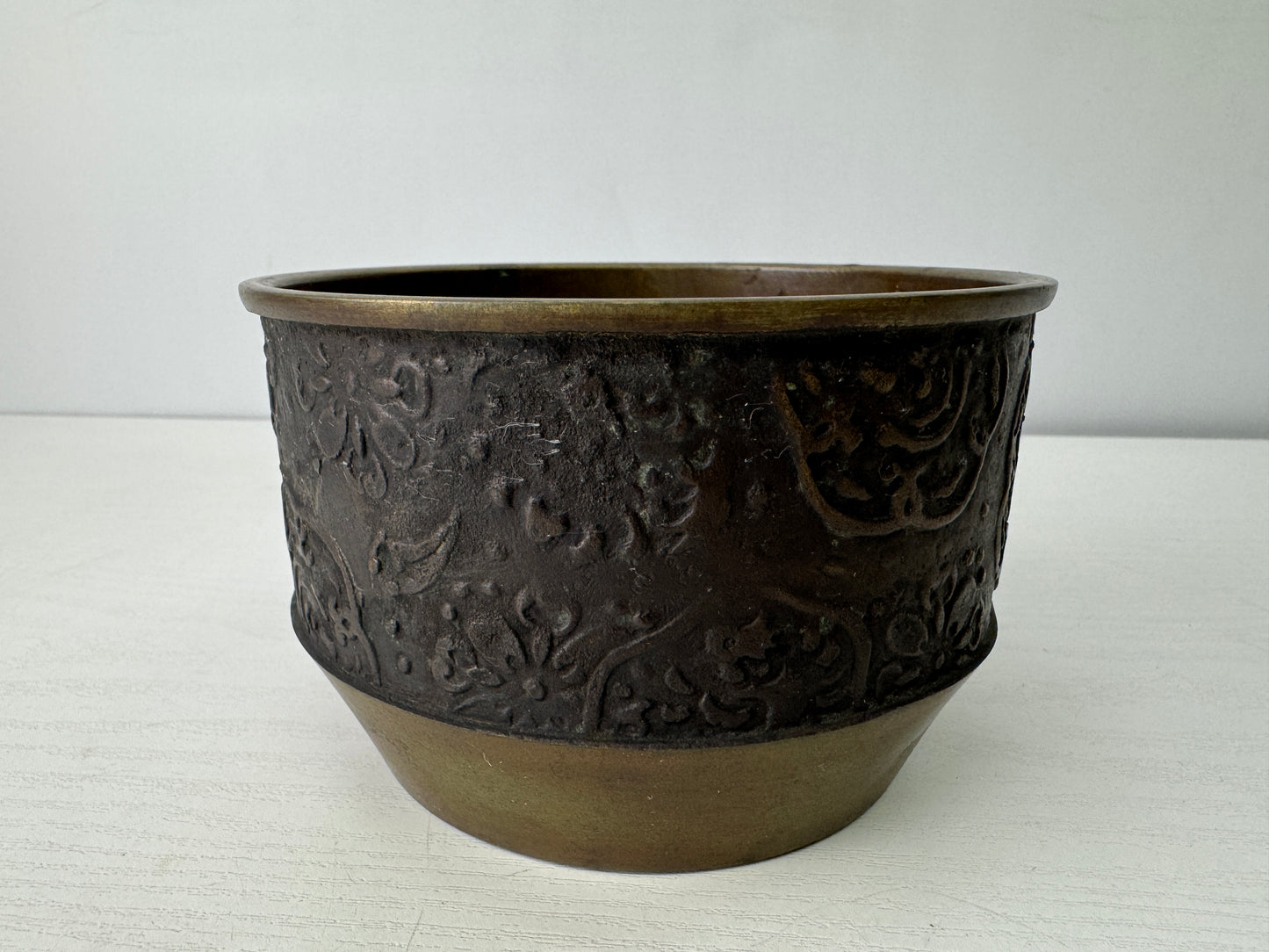 Y9444 KENSUI Copper water pot jar  Japan antique tea ceremony utensils container
