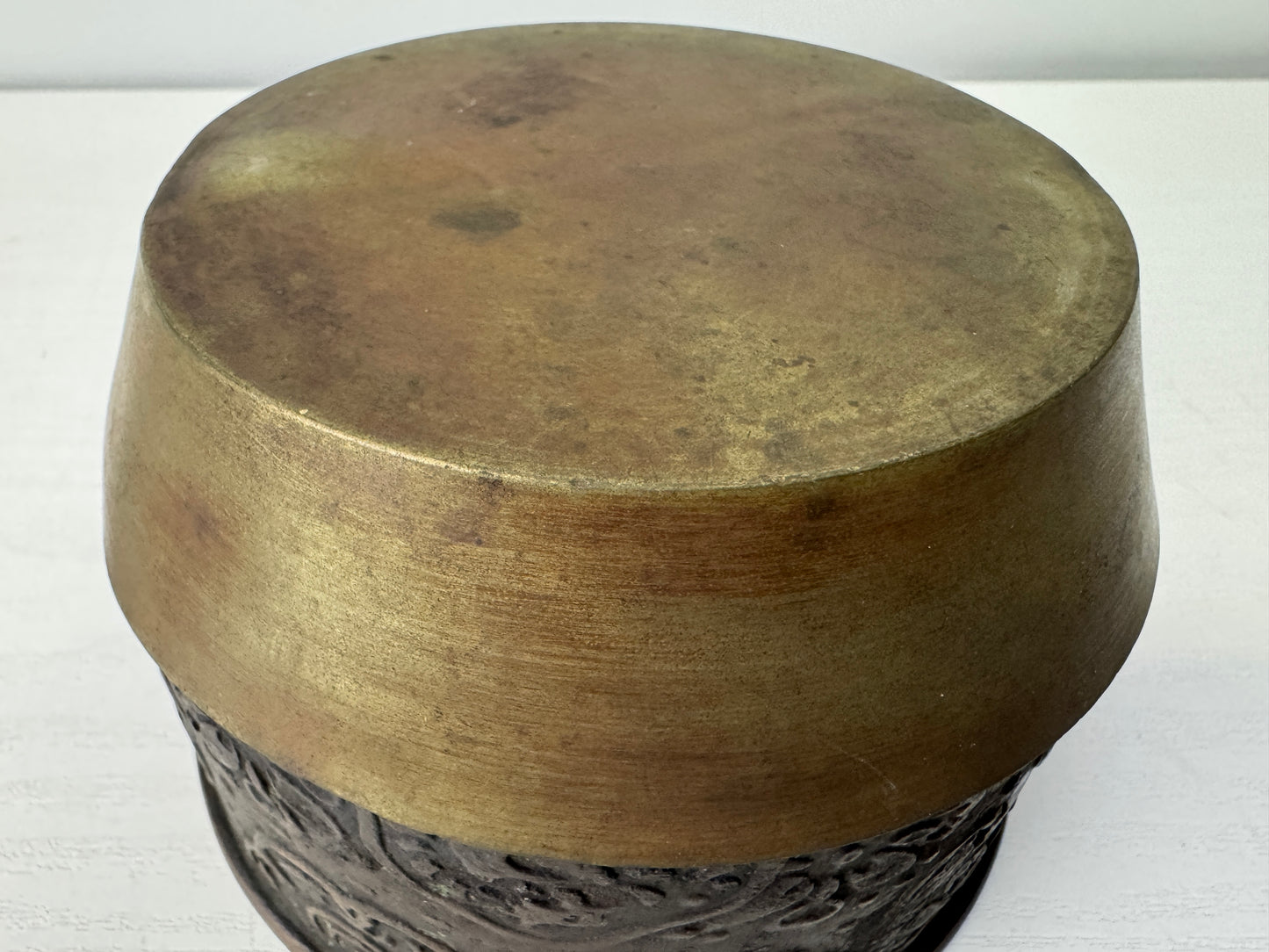 Y9444 KENSUI Copper water pot jar  Japan antique tea ceremony utensils container