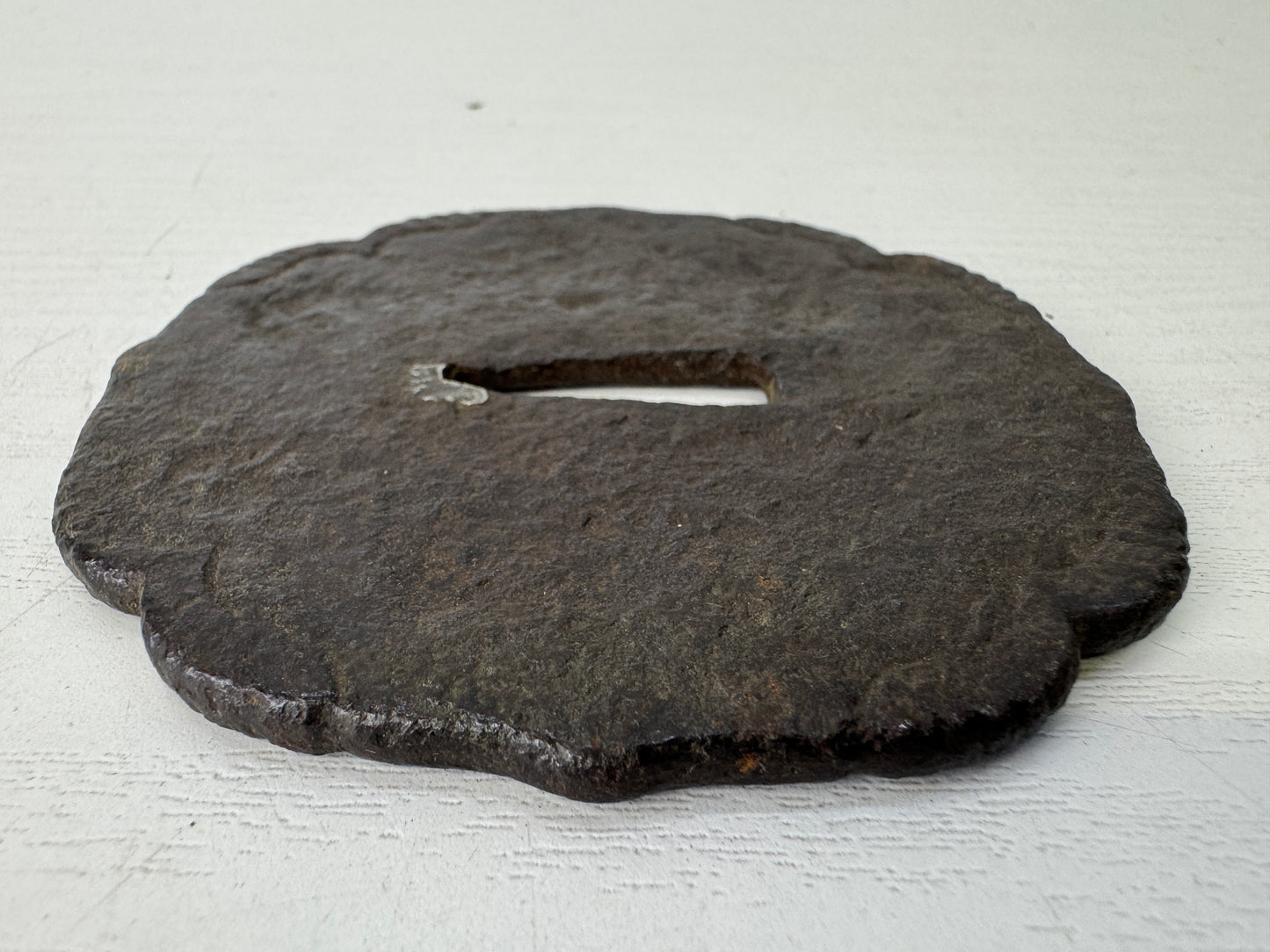 Y9449 TSUBA Iron sword guard Japan samurai katana antique koshirae edo bushi