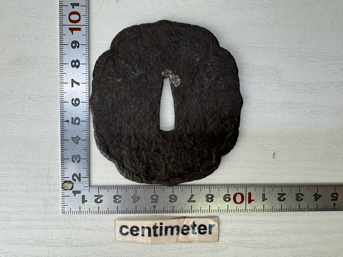Y9449 TSUBA Iron sword guard Japan samurai katana antique koshirae edo bushi