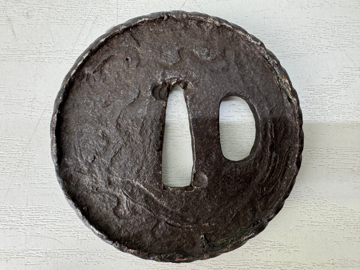 Y9451 TSUBA Iron sword guard openwork Japan samurai katana antique koshirae edo