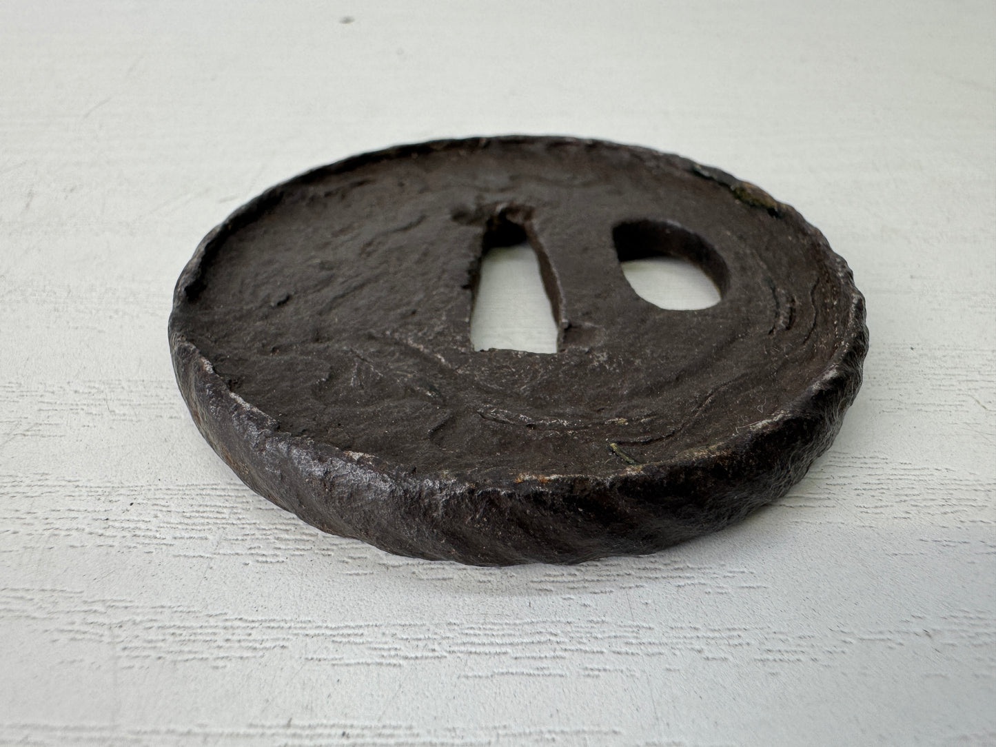 Y9451 TSUBA Iron sword guard openwork Japan samurai katana antique koshirae edo