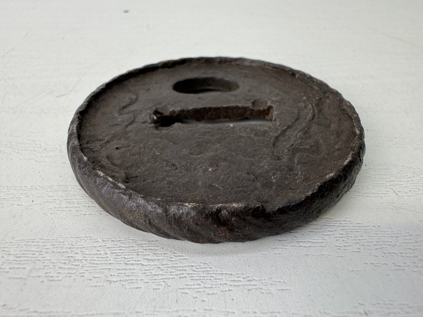Y9451 TSUBA Iron sword guard openwork Japan samurai katana antique koshirae edo