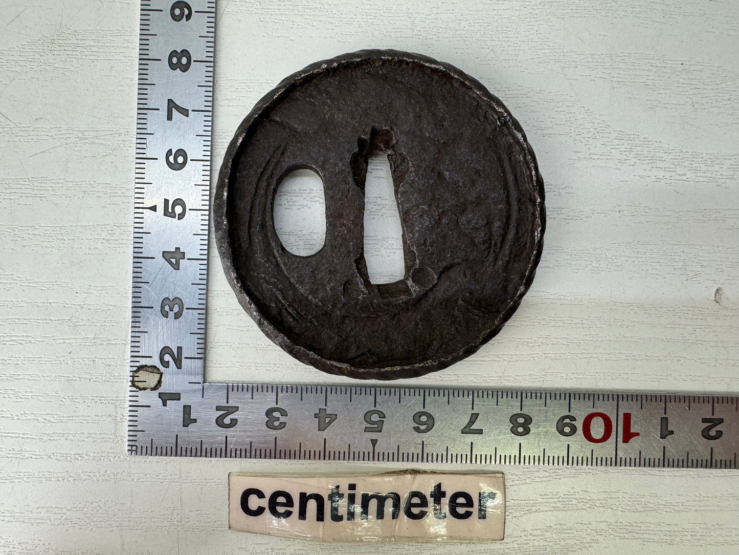 Y9451 TSUBA Iron sword guard openwork Japan samurai katana antique koshirae edo