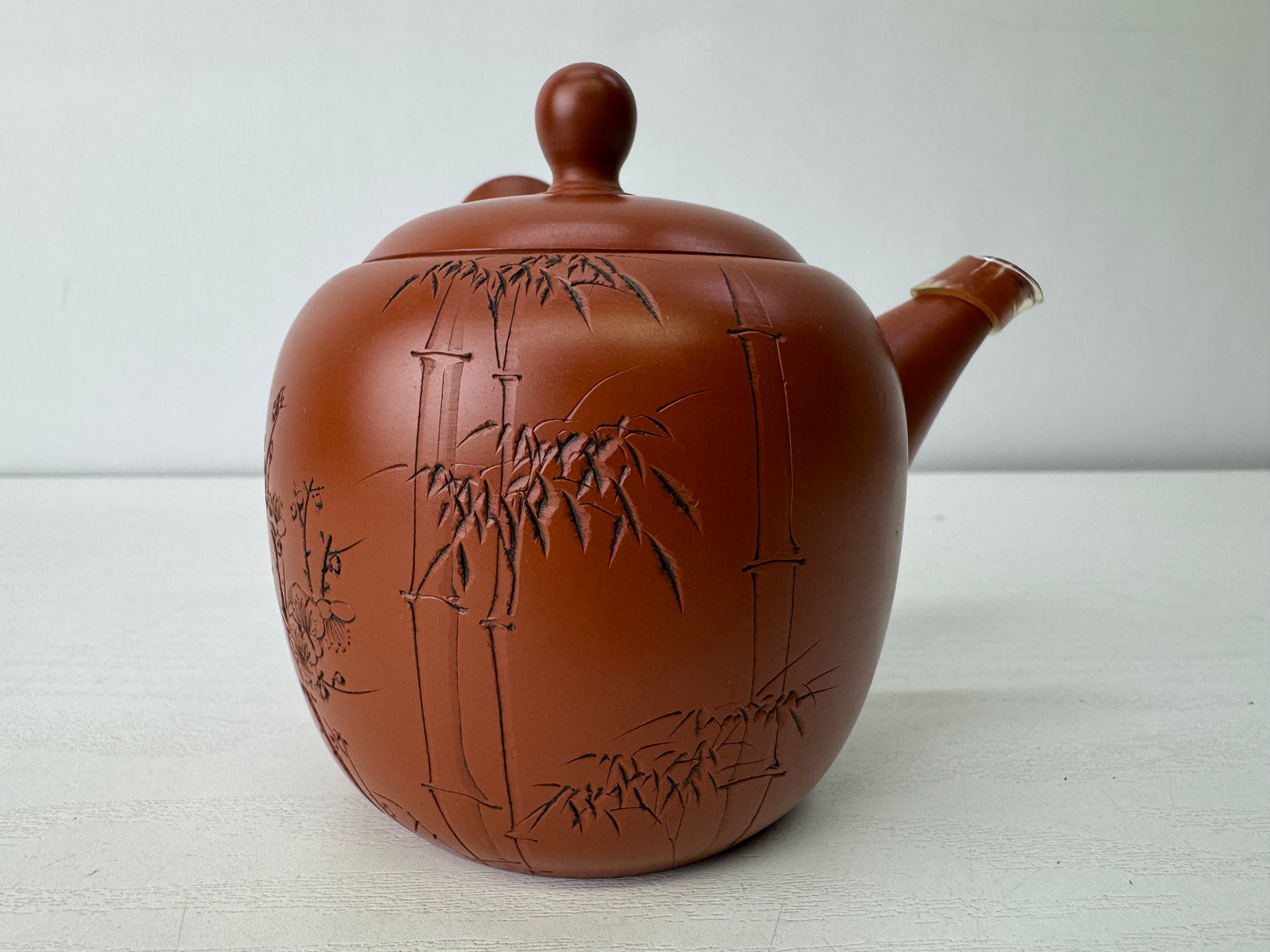 Y9460 KYUSU Tokoname-ware teapot signed box Japan antique tea ceremony sencha