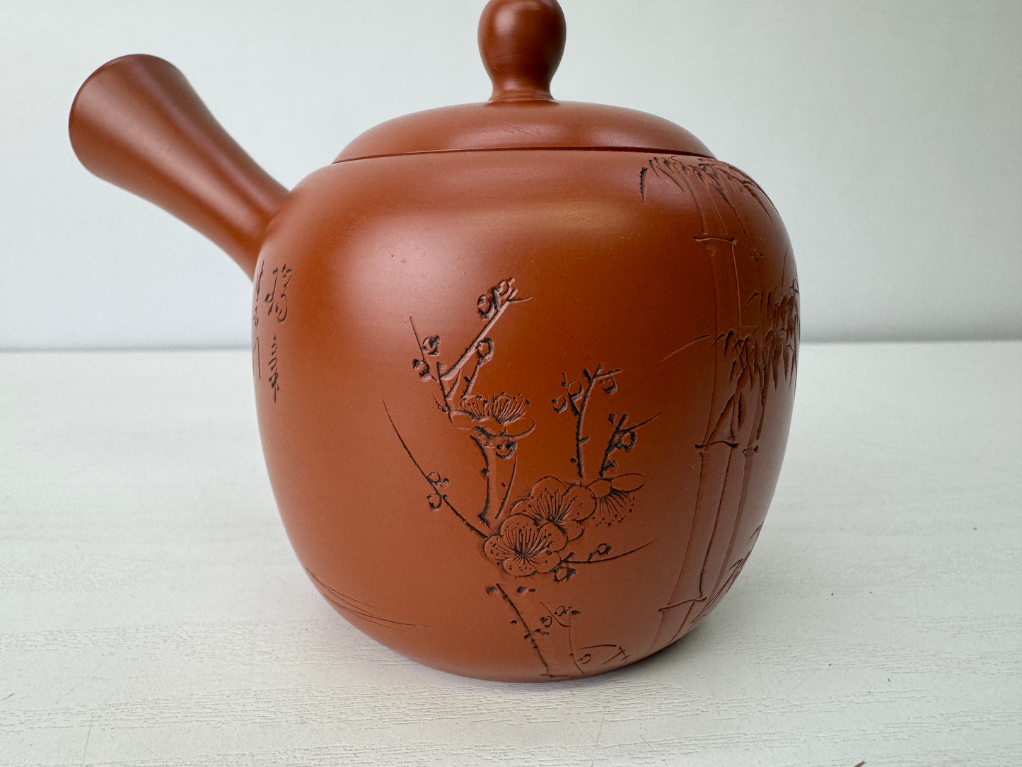 Y9460 KYUSU Tokoname-ware teapot signed box Japan antique tea ceremony sencha