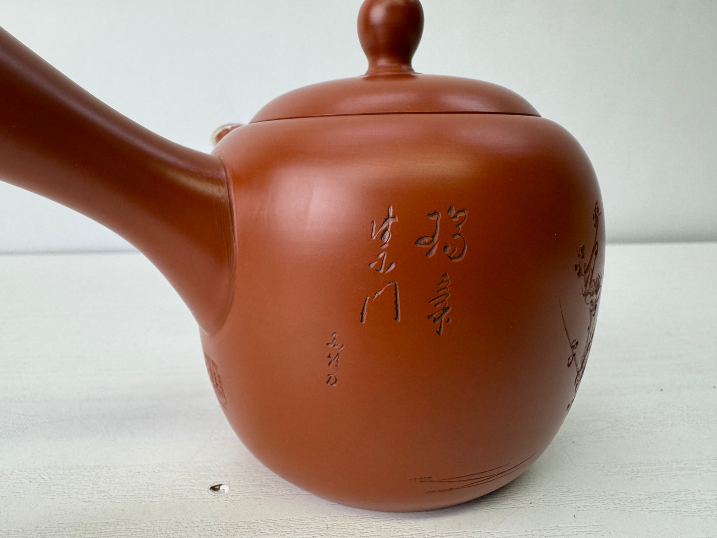 Y9460 KYUSU Tokoname-ware teapot signed box Japan antique tea ceremony sencha
