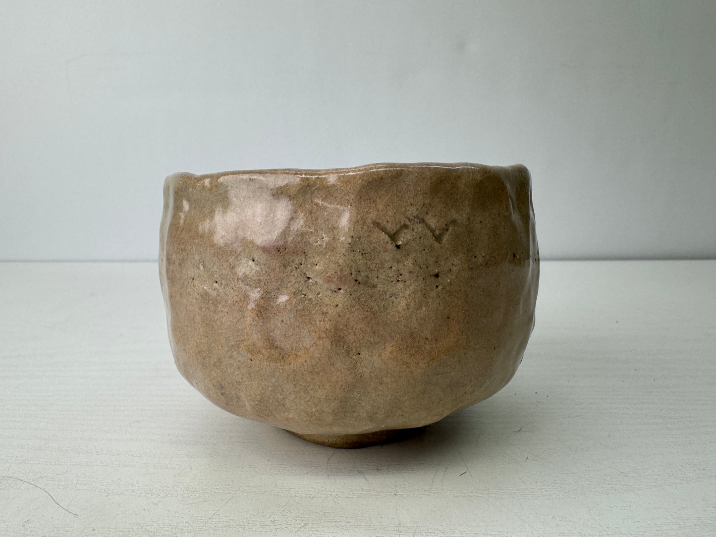 Y9461 CHAWAN Mino-ware bowl signed box Japan antique tea ceremony teacup cup