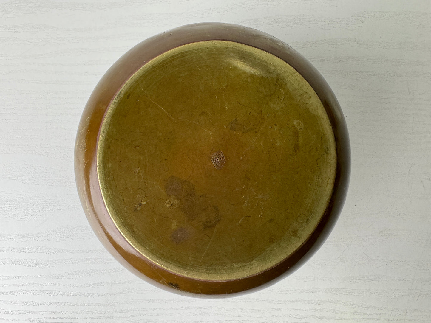 Y9469 KENSUI Copper water pot jar Treasures Japan antique tea ceremony utensils
