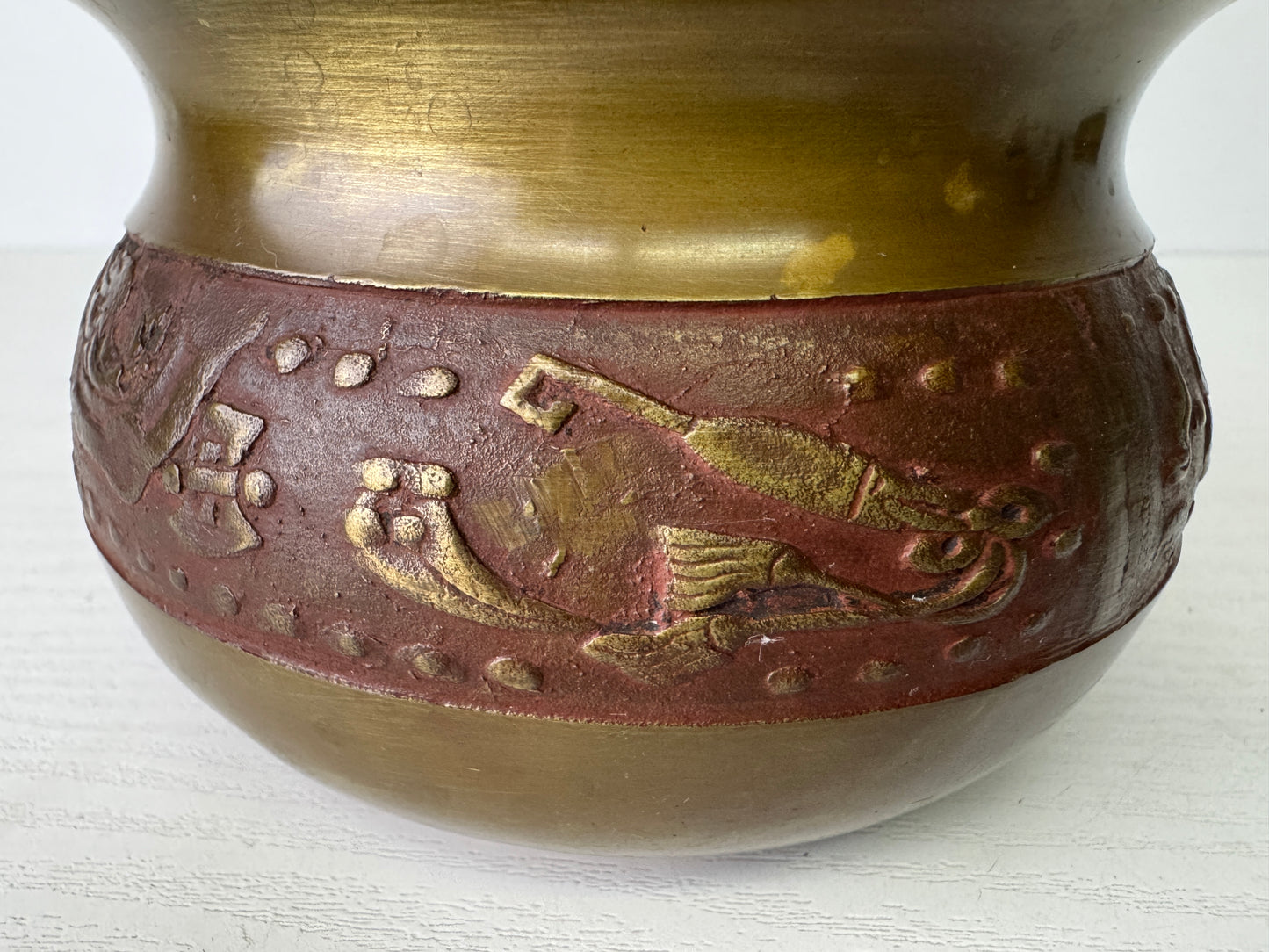 Y9469 KENSUI Copper water pot jar Treasures Japan antique tea ceremony utensils