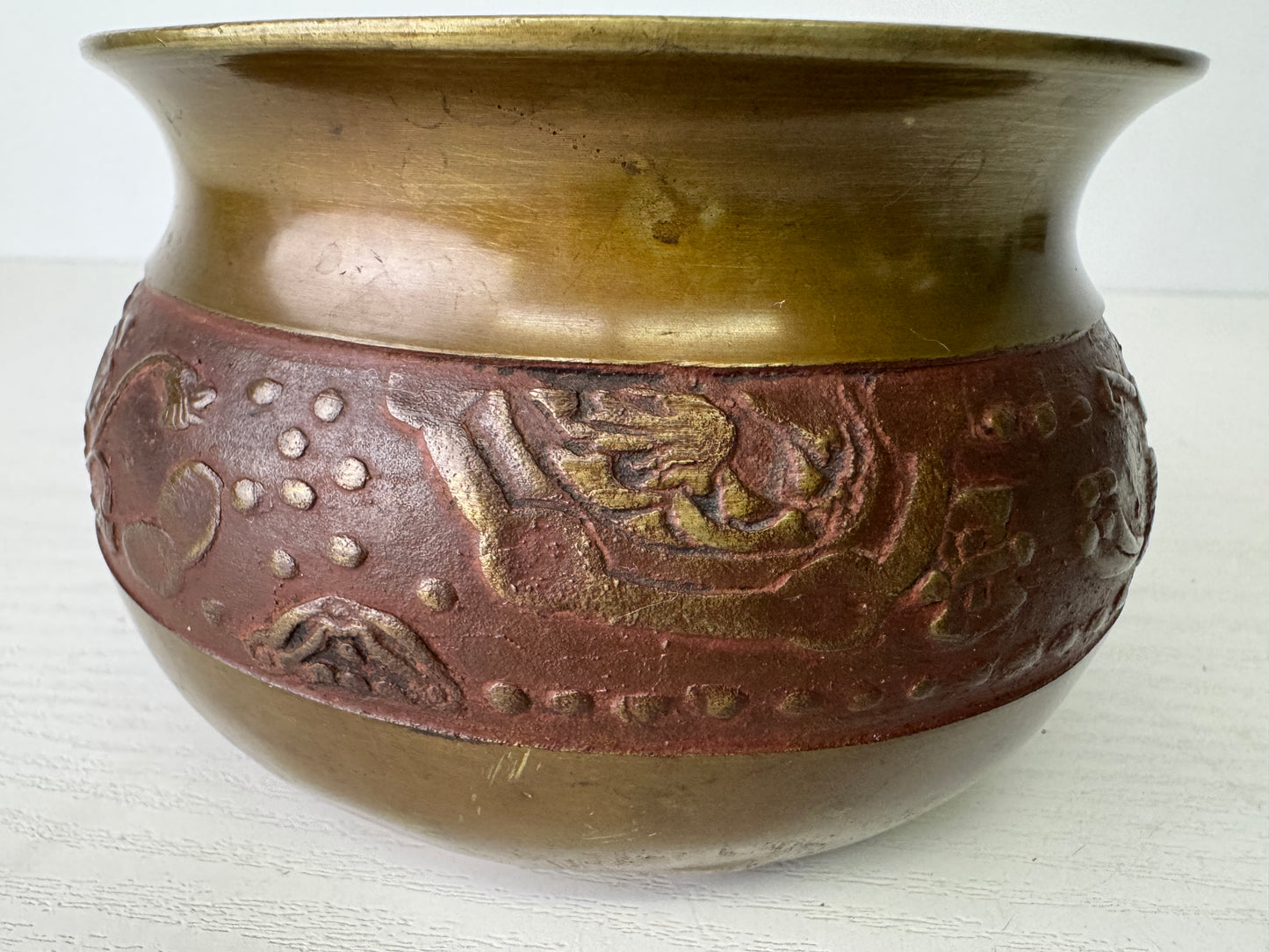 Y9469 KENSUI Copper water pot jar Treasures Japan antique tea ceremony utensils