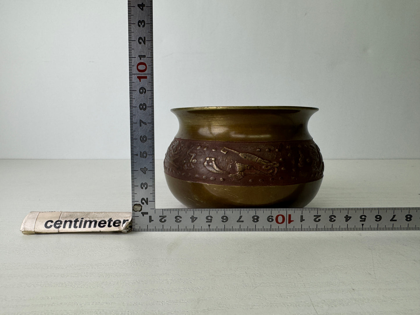 Y9469 KENSUI Copper water pot jar Treasures Japan antique tea ceremony utensils